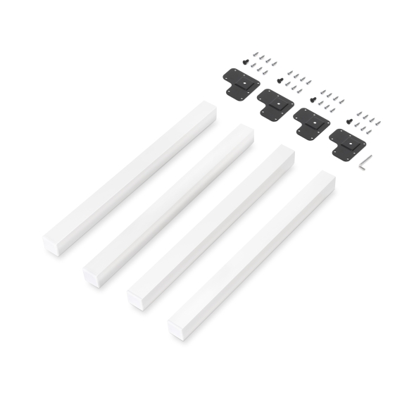 Gambe quadrate da tavolo 50x50 mm in acciaio verniciato bianco