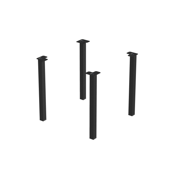 Gambe quadrate da tavolo 50x50 mm in acciaio verniciato nero