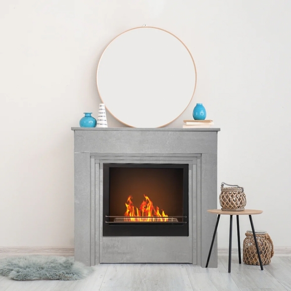 Camino a bioetanolo da terra BELLINI effetto cemento Grigio 96x35x96h