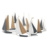 Pannello decorativo con design barche 132X3,8X76,8 cm Dark Regata