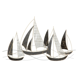 Pannello decorativo in ferro con trama barche 91x2,5x55,9 cm Veliero