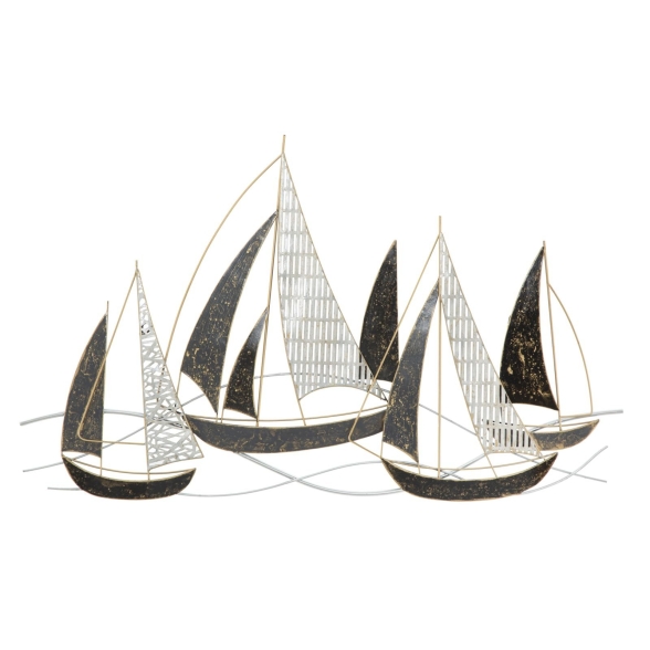 Pannello decorativo in ferro con trama barche 91x2,5x55,9 cm Veliero