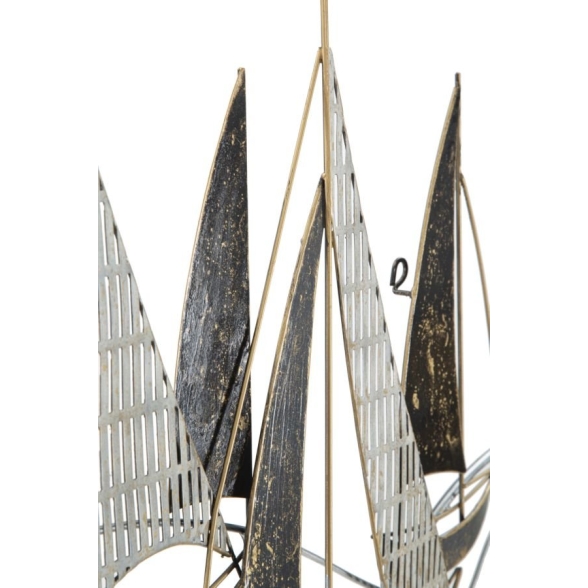 Pannello decorativo in ferro con trama barche 91x2,5x55,9 cm Veliero