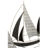 Pannello decorativo in ferro con trama barche 91x2,5x55,9 cm Veliero