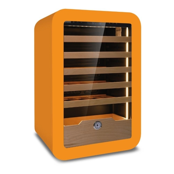 Cantinetta Vinarius 40 ventilata arancio 5 mensole legno