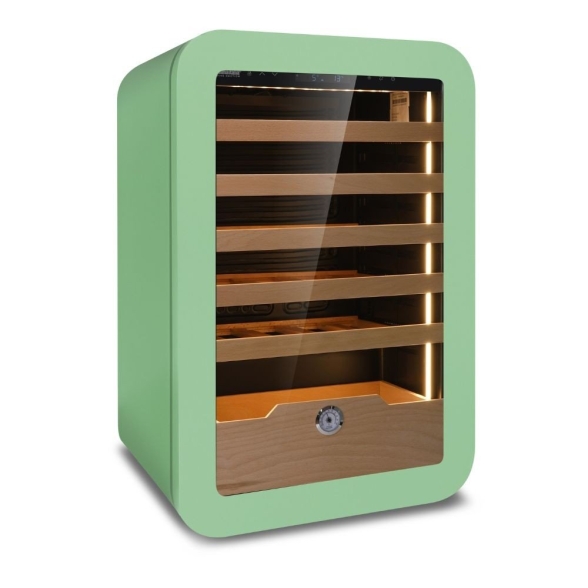 Cantinetta Vinarius 40 ventilata verde 5 mensole legno