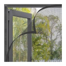 Zanzariera Strappo Porta 2x75x250 Nero | Rete Indefomabile