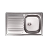 Kit Lavello Da Incasso 79X50 Cm 1 Vasca Gocciolatoio Sx Con Piletta
