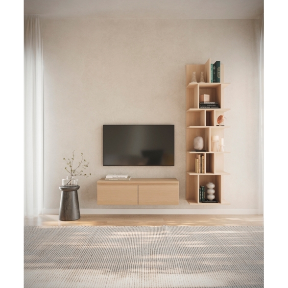Mobile TV Sospeso 100 cm 2 Ante A Ribalta Rovere Lindberg Lume
