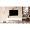 Mobile TV Da Terra A 3 Ante 180 Cm Con Piedini In Legno Nordik Bianco