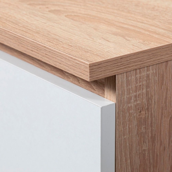 Cassettiera Moderna 60x40x120 Cm 5 Cassetti Bianco E Rovere Sonoma Artika