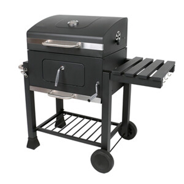 Barbecue A Carbonella Con Coperchio E Ripiano Laterale Vesuvio