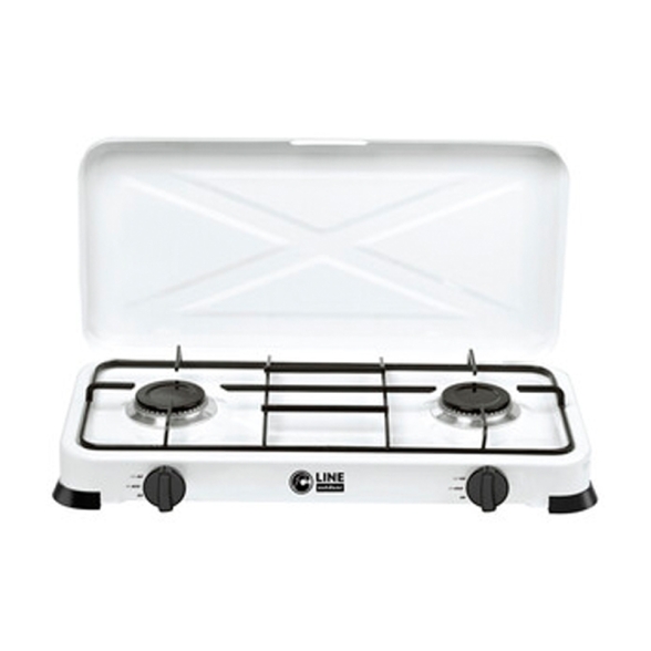 Fornello A Gas GPL Portatile 2 Bruciatori 2,2 + 2,2 kW