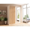 Armadio 150x200h Cm 2 Ante Scorrevoli Con Specchio Bianco Listelli Rovere Dalia