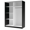 Armadio 150x200h Cm 2 Ante Scorrevoli Con Specchio Nero Listelli Rovere Bayadero