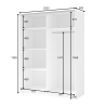 Armadio 200x200h Cm 2 Ante Scorrevoli Con Specchio Bianco Listelli Rovere Bayadero