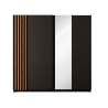 Armadio 200x200h Cm 2 Ante Scorrevoli Con Specchio Nero Listelli Rovere Bayadero