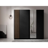 Armadio 200x200h Cm 2 Ante Scorrevoli Con Specchio Nero Listelli Rovere Bayadero