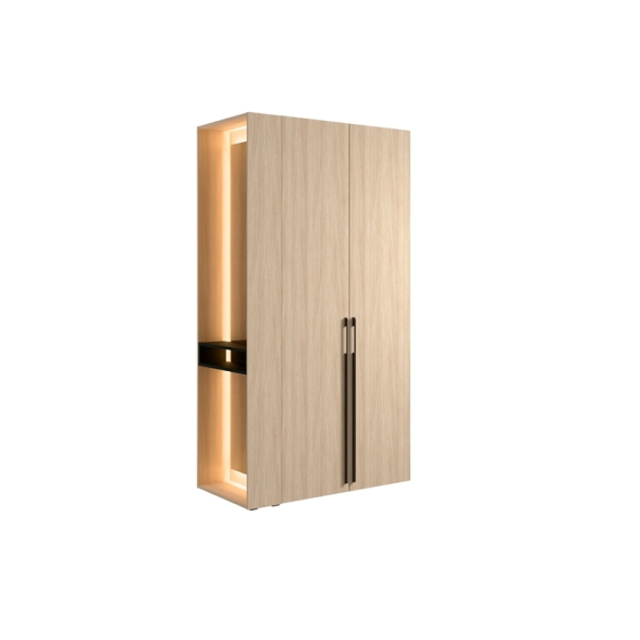 Armadio Ingresso 110x207h Cm 2 Ante Con Specchio Laterale Rovere Barcelona