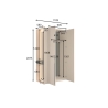 Armadio Ingresso 110x207h Cm 2 Ante Con Specchio Laterale Rovere Barcelona