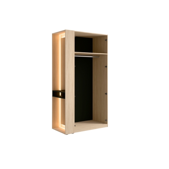 Armadio Ingresso 110x207h Cm 2 Ante Con Specchio Laterale Rovere Barcelona
