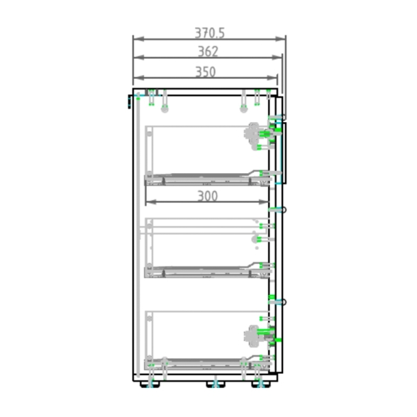 Credenza 120 Cm 2 Ante 3 Cassetti Listelli Rovere Toll Bianco Opaco