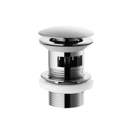 Piletta Click-Clack In Ottone 1"-1/4 Con Troppo Pieno Nichel Spazzolato
