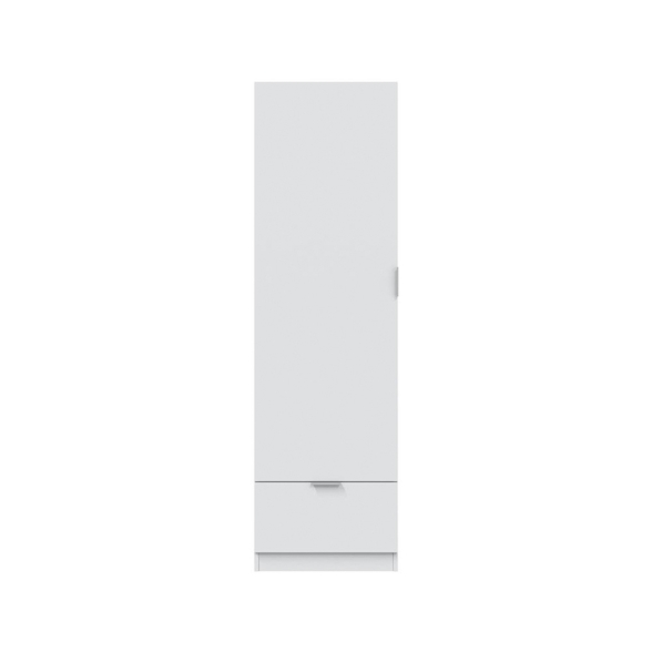 Armadio Guardaroba 1 Anta 1 Cassetto 50x50x170 Simply Bianco