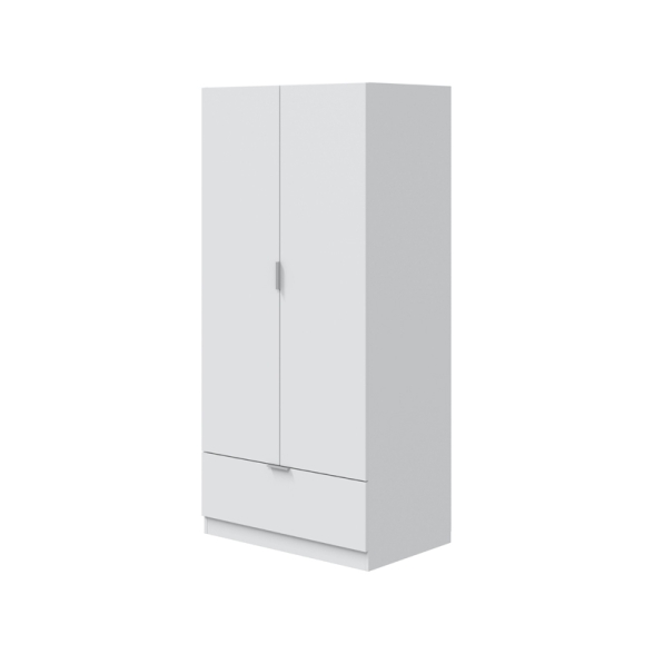 Armadio Guardaroba 2 Ante 1 Cassetto 80x50x170 Simply Bianco