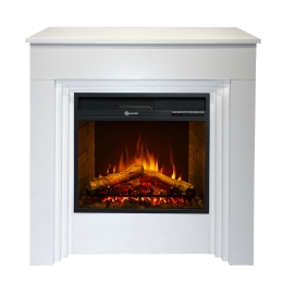 Camino elettrico da terra in legno Bianco BELLINI L96 x P35 x H96 cm