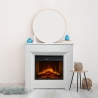 Camino elettrico da terra in legno Bianco BELLINI L96 x P35 x H96 cm