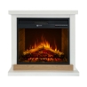 Camino elettrico da terra in legno bianco Stoccolma L75xP28xH70 cm