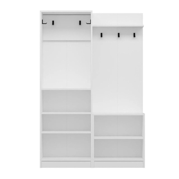 Armadio Ingresso 120x37x180 Con Ganci Appendiabiti Dante Bianco