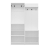 Armadio Ingresso 120x37x180 Con Ganci Appendiabiti Dante Bianco
