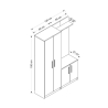 Armadio Ingresso 120x37x180 Con Ganci Appendiabiti Dante Bianco