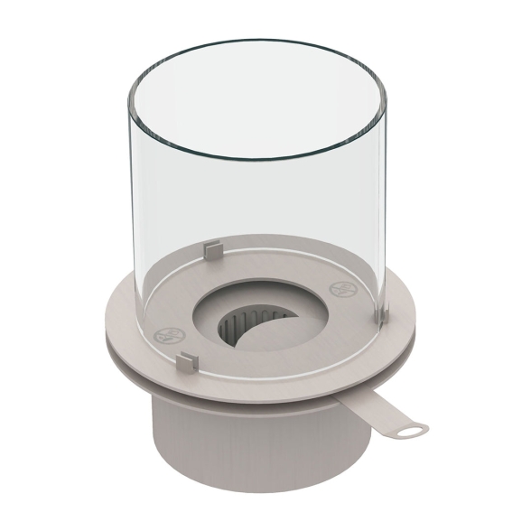 Bruciatore tondo inox con vetro per camino a bioetanolo 1,5 lt d.25