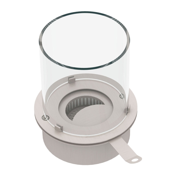 Bruciatore tondo inox con vetro per camino a bioetanolo 3 lt d.30