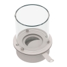 Bruciatore tondo inox con vetro per camino a bioetanolo 3 lt d.30