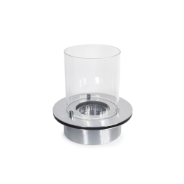 Bruciatore tondo inox con vetro per camino a bioetanolo 3 lt d.35
