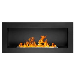 Camino A Bioetanolo CARAVAGGIO Nero - Per Interno Ed Esterno | Design Moderno E Ecologico