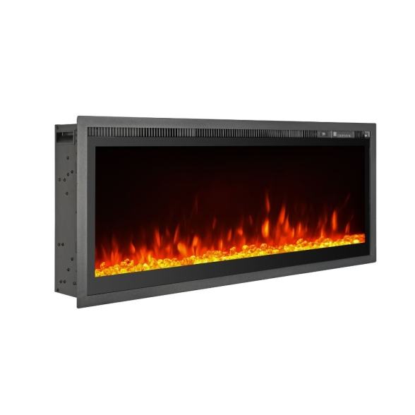 Camino elettrico da parete a incasso frontale CHICAGO130 L127 x P14 x H45 cm