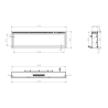 Camino elettrico da parete a incasso frontale CHICAGO130 L127 x P14 x H45 cm