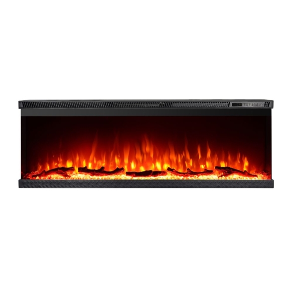 Camino elettrico da parete ad incasso 3 Lati BOSTON130 L127 x P20 x H44 cm