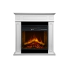 Camino elettrico da terra in legno Bianco JEFFERSON L89,5 x H90,5 x P28 cm
