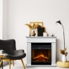 Camino elettrico da terra in legno Bianco JEFFERSON L89,5 x H90,5 x P28 cm