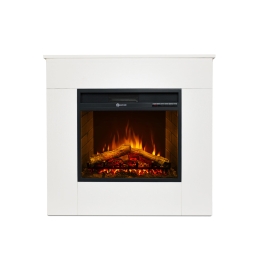 Camino elettrico da terra in legno bianco MICHELANGELO 96x36x90h cm