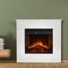 Camino elettrico da terra in legno bianco MICHELANGELO 96x36x90h cm
