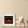 Camino elettrico da terra in legno bianco MICHELANGELO 96x36x90h cm
