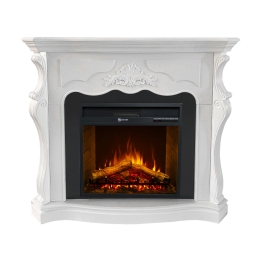 Camino elettrico da terra in legno Bianco PARIGI L123xP39xH100 cm