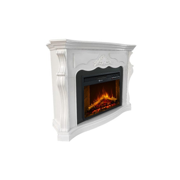 Camino elettrico da terra in legno Bianco PARIGI L123xP39xH100 cm